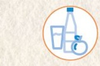 Icon mit Flasche, Glas und Apfel